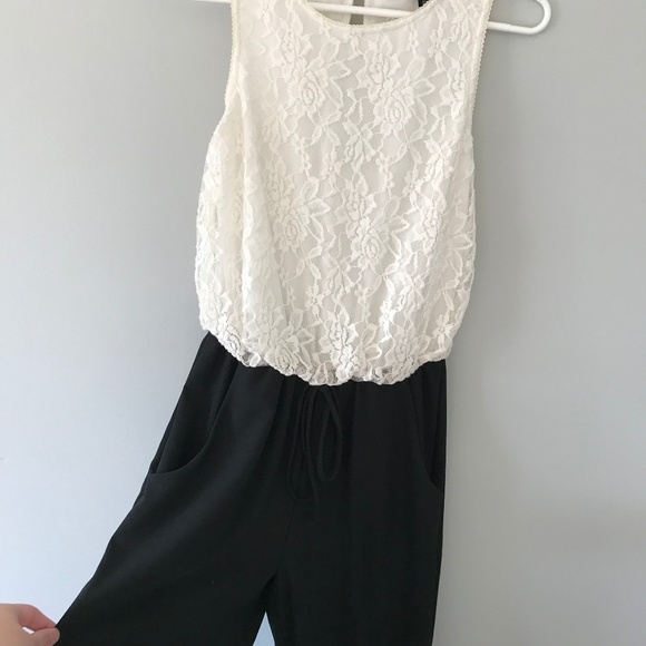 White Lace Jumpsuit - Picture 1 of 8